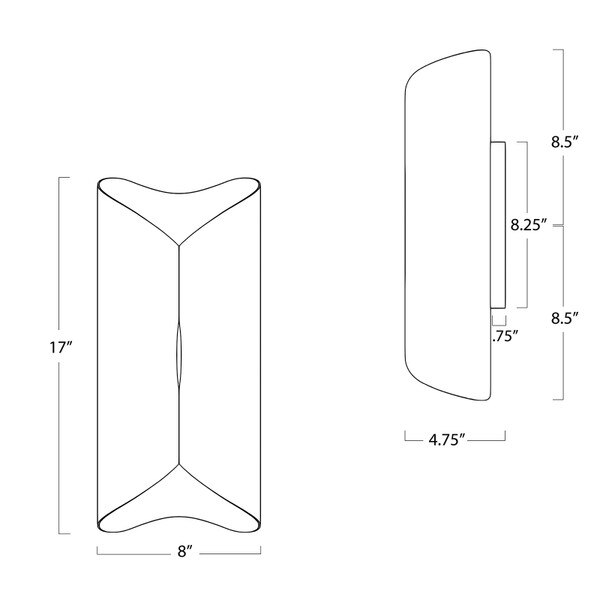 Coil Metal Sconce Large (Black and Gold) - Open Box Line Drawing